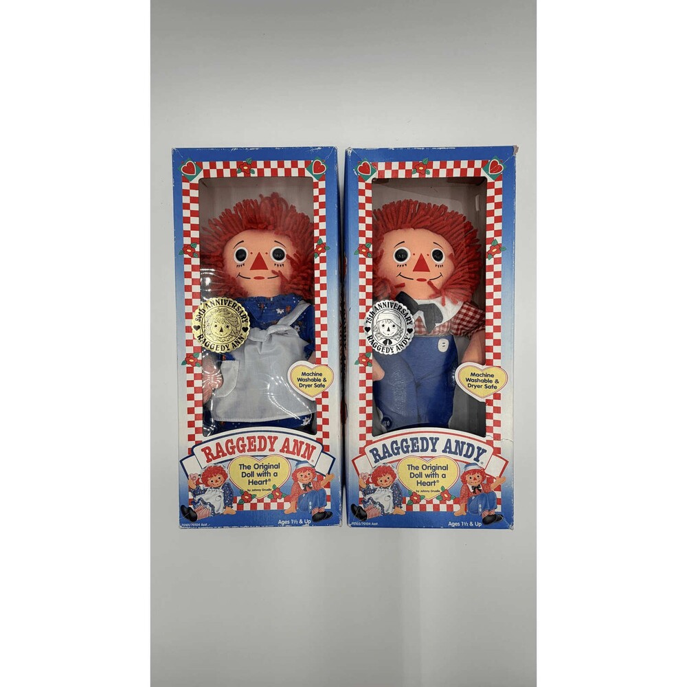 Hasbro‎ Raggedy Ann & Andy Dolls Set 12" 80th 75th Anniversary NIB Vintage Lot
